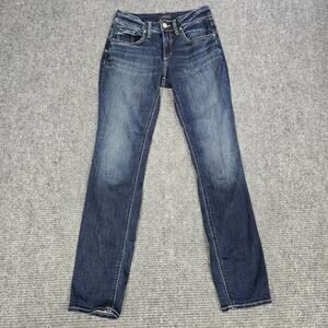 Silver Jeans Co Boyfriend Womens 27x29 Dark Wash Stretch Denim Jeans